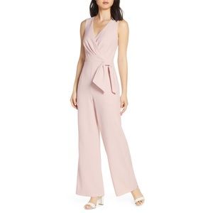 NWT Eliza J Faux Wrap Jumpsuit Blush Sz 12